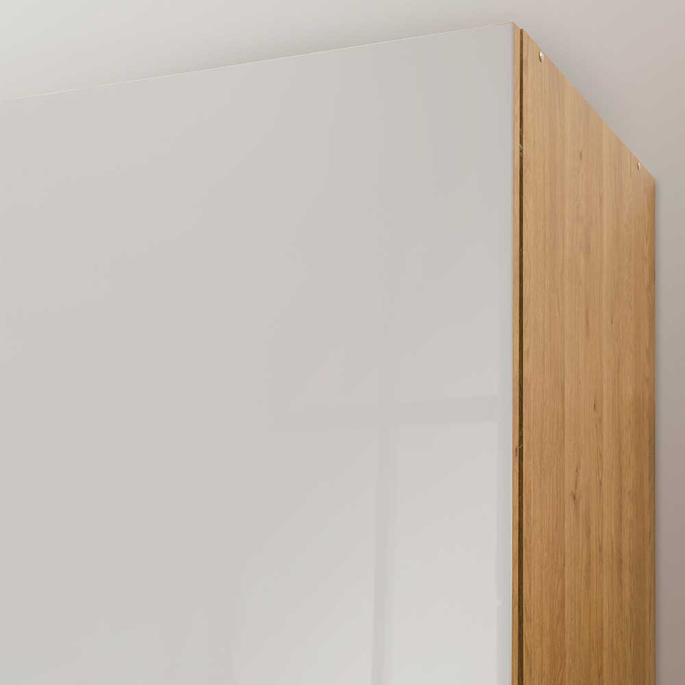 Drehtürenschrank mit Glasfront in Beige - Emdsiva