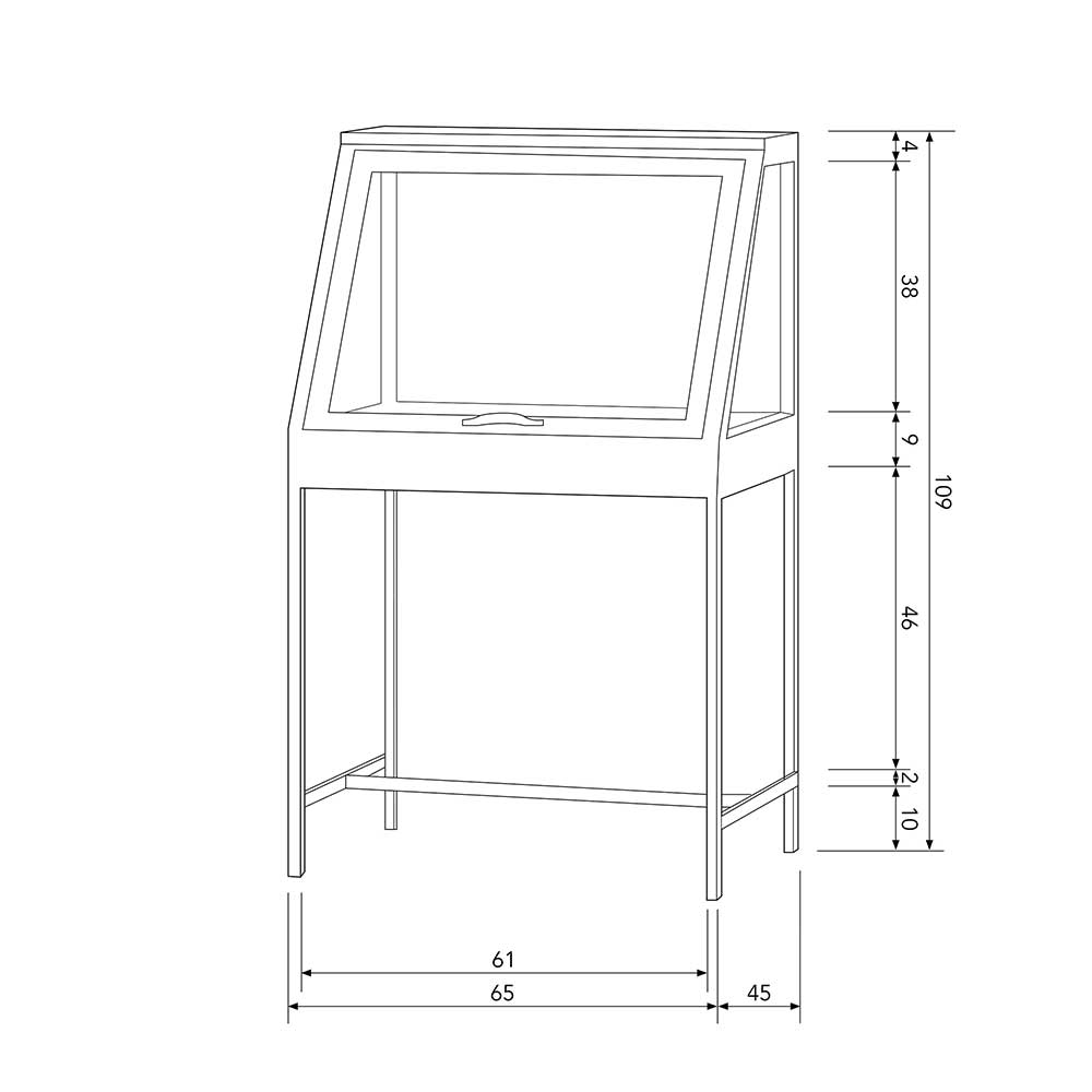 Glasvitrine Ausstellungsvitrine mit Klappe - Monaci