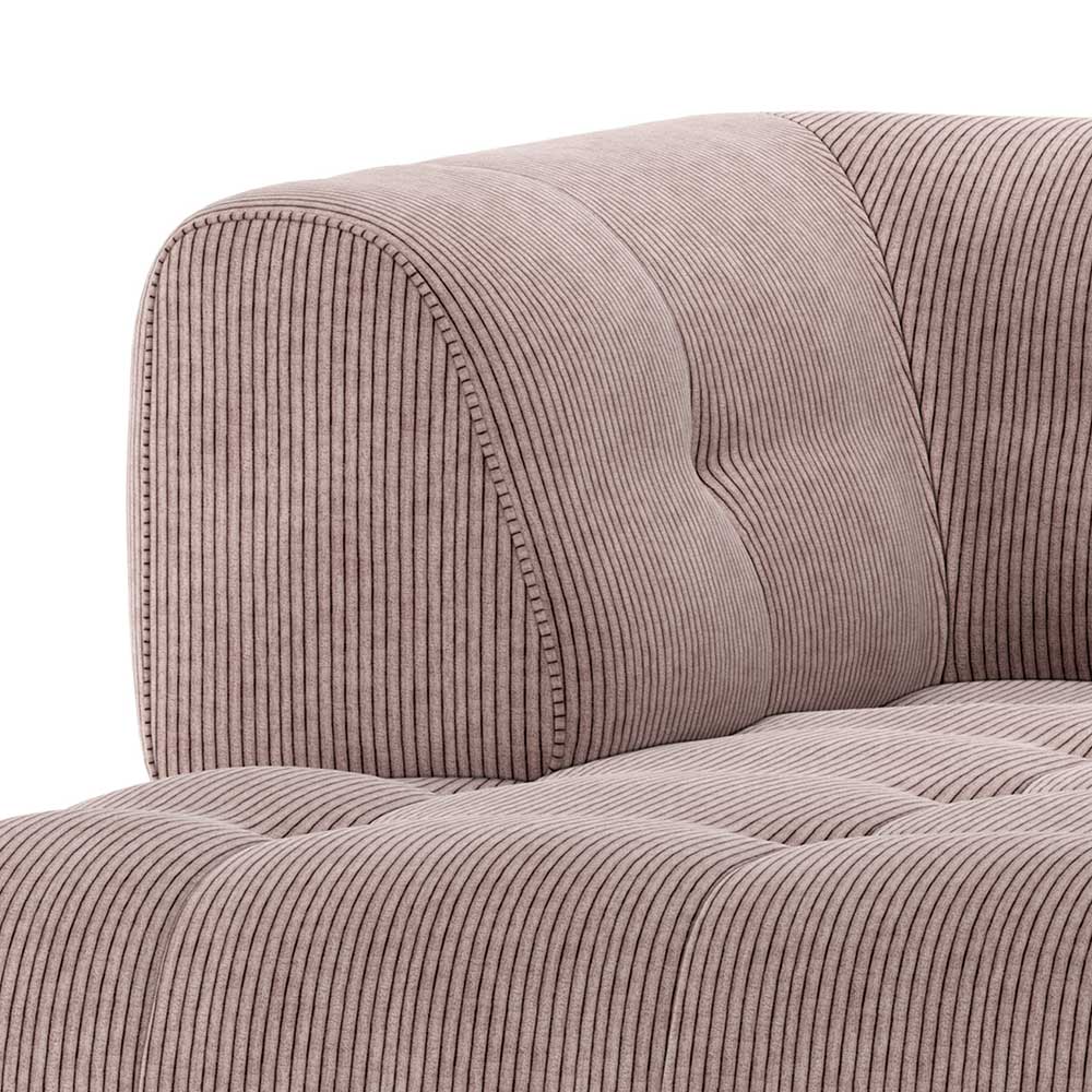 Cord Modulsofa Eckelement in Mauve - Samorah