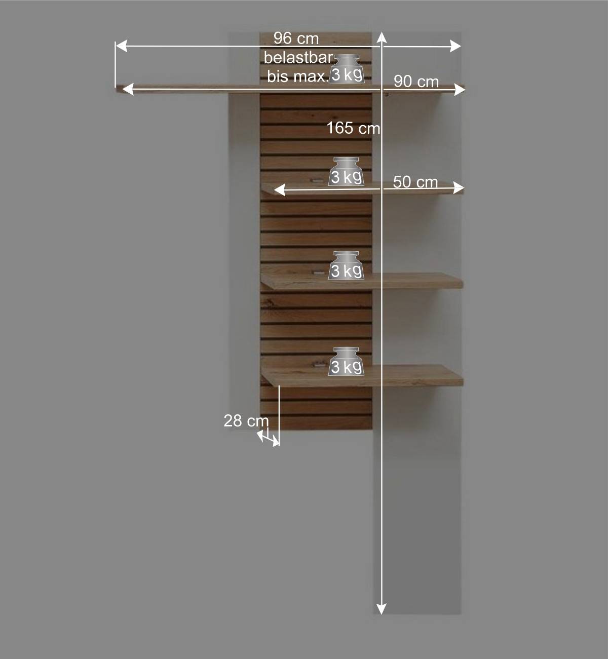 Anbauwand Möbel Set - Niam (dreiteilig)