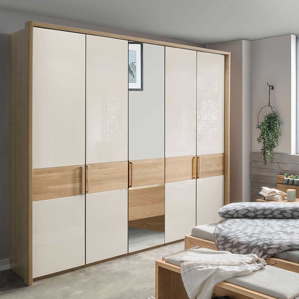 250 cm breiter Schlafzimmerschrank mit 5 Türen - Emdsiva III