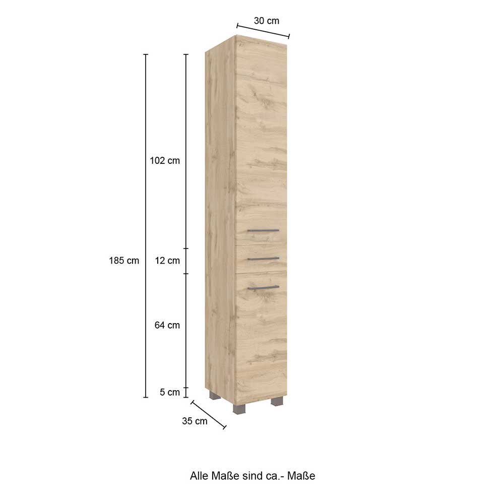 30x185x35 Bad Hochschrank stehend oder hängend - Arazony