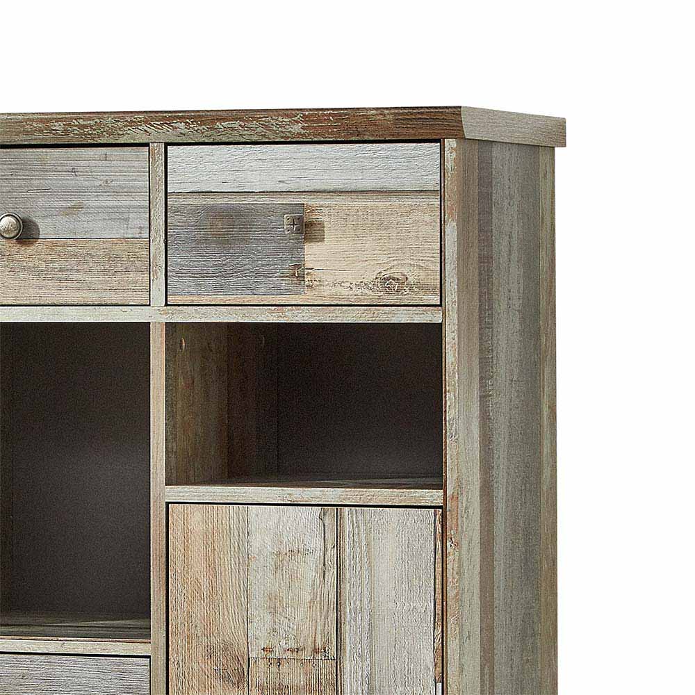 Shabby Chic Highboard Curacon im Treibholz Dekor