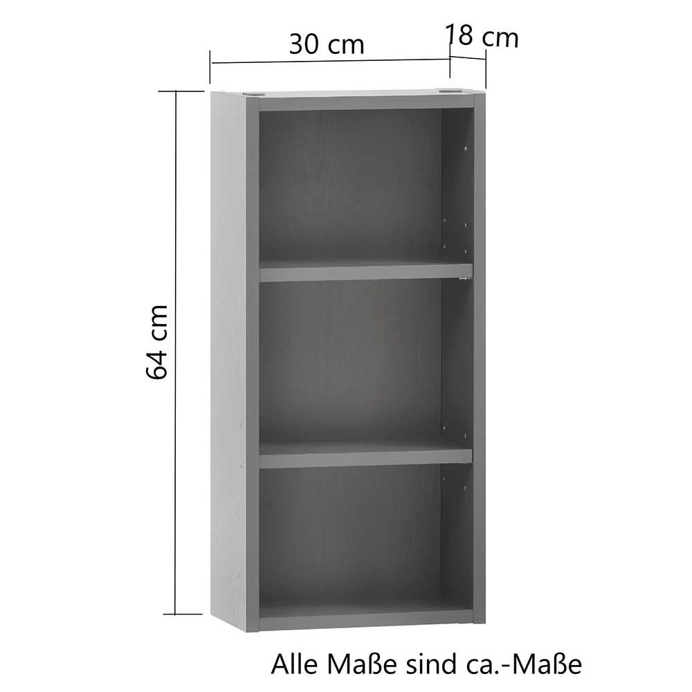 30x64x18 3 Fächer Badregal in Dunkelgrau - Breznia