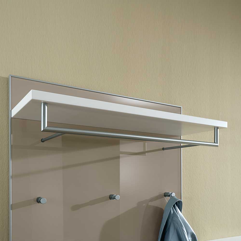 Flurgarderobe Srocca in Taupe Glas beschichtet