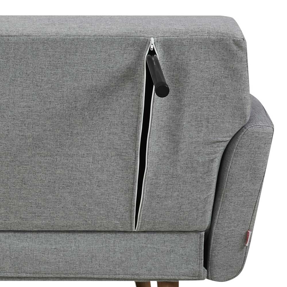 Hellgraues 3er Klappsofa im Skandi Design - Belinda