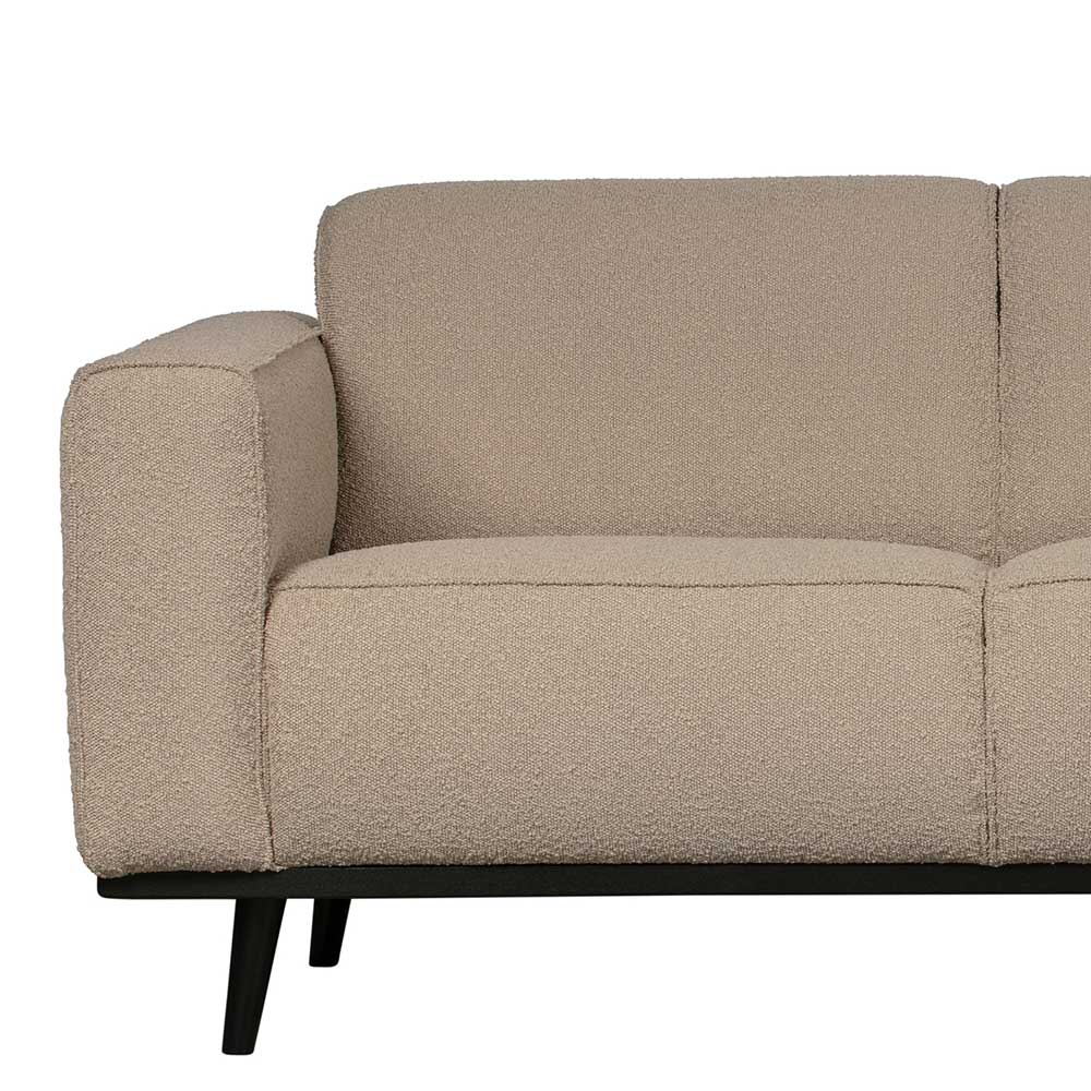 Boucle Couch 3er in Beige & Schwarz - Drike