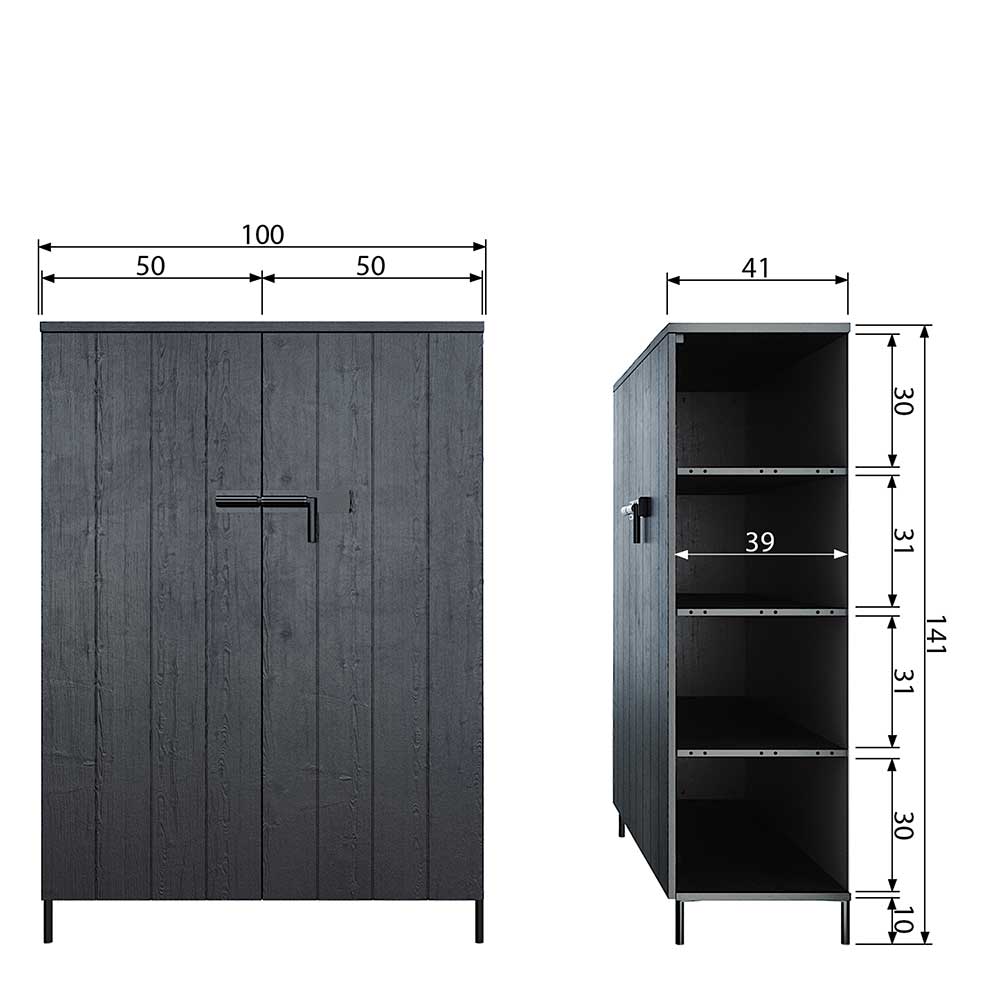 100x141x42 Schrank mit Doppeltür - Ambriosso