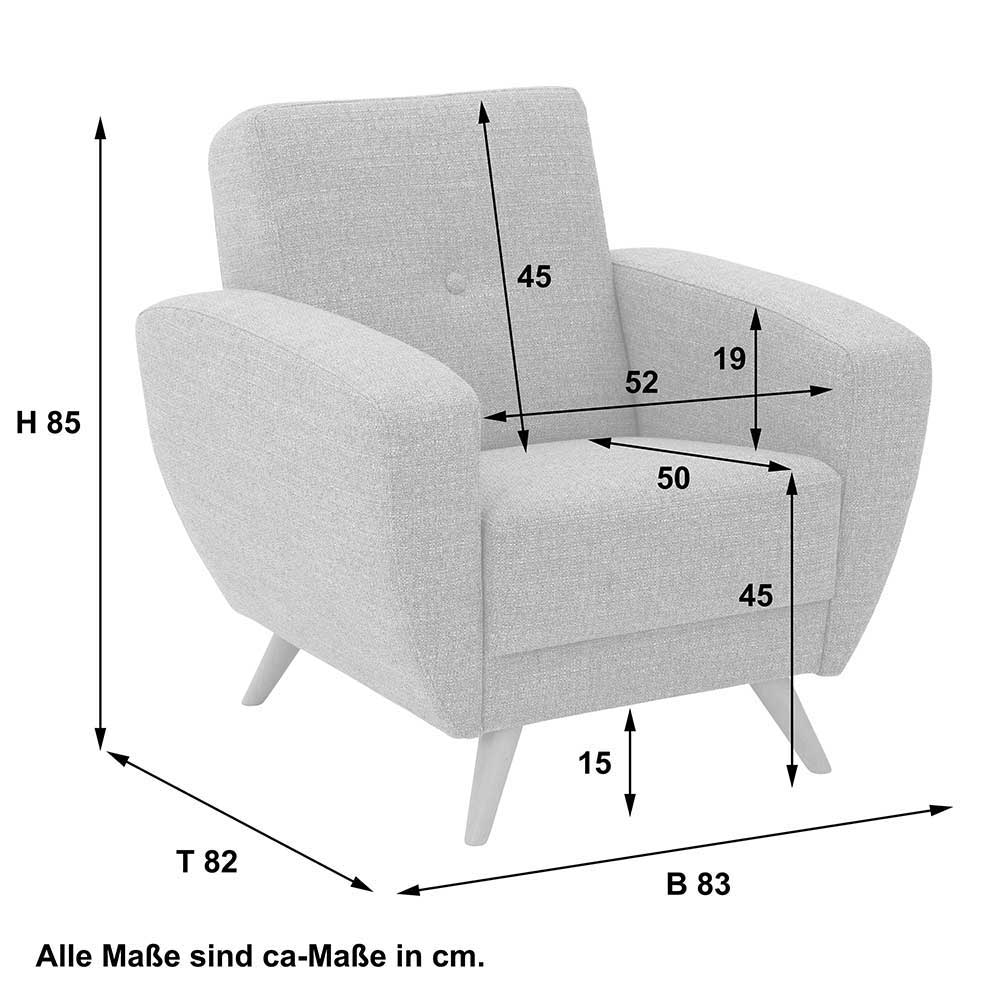 Wohnzimmersessel in Beige und Buche Natur - Vilarila