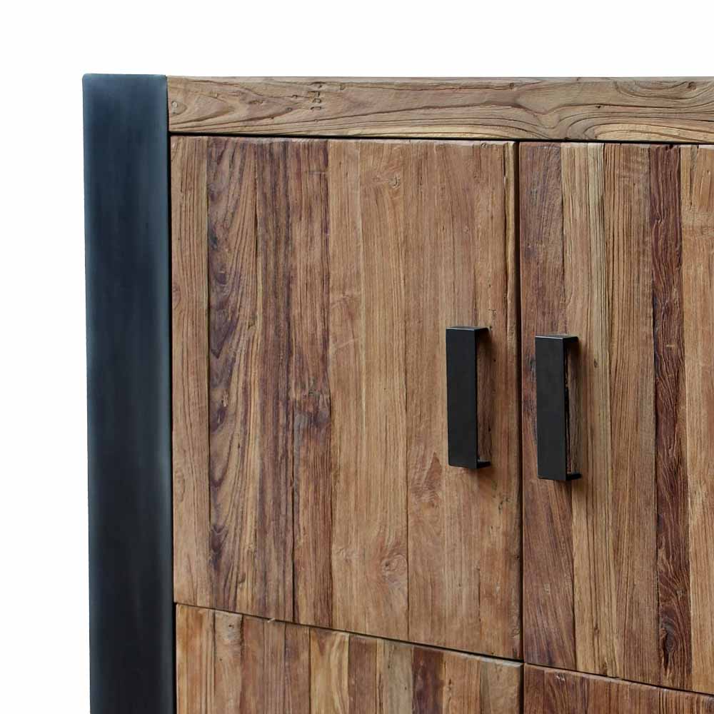 Highboard Bleska aus massivem Holz und Metall