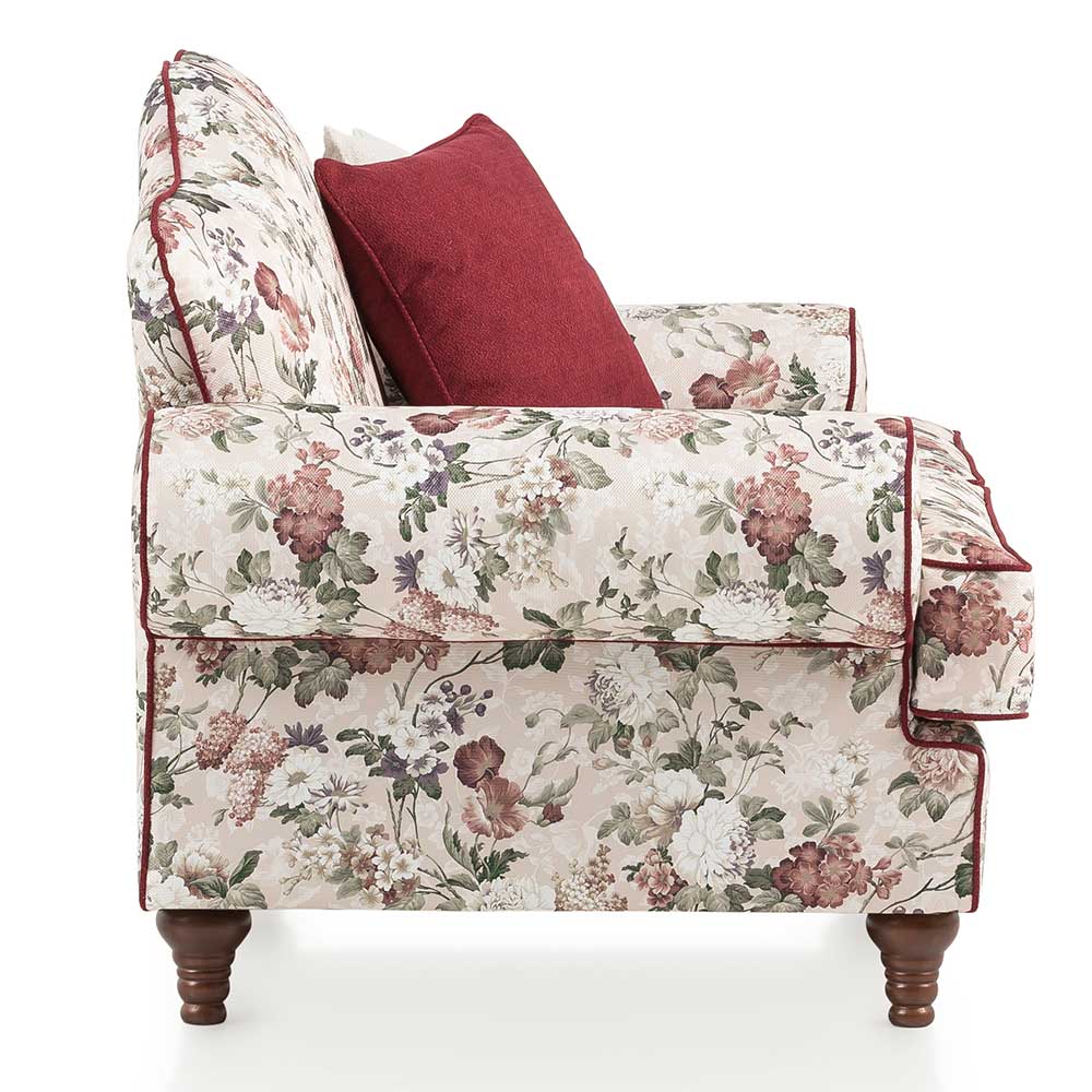 Landhaus Zweisitzer Couch mit Blumen - Baonga