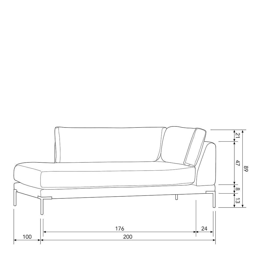 Modul Couch Kombi in Beige - Guerrero (fünfteilig)