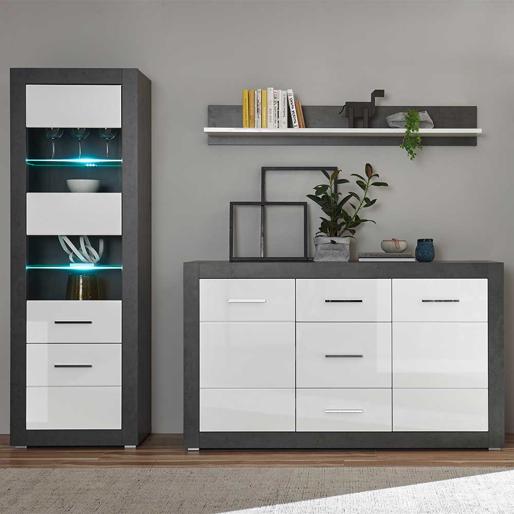 Set Vitrine & Highboard & Regal - Istensa (dreiteilig)