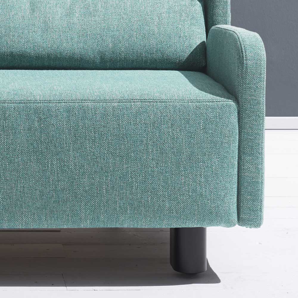 Webstoff Schlafsofa in Petrol Blau - Fancya