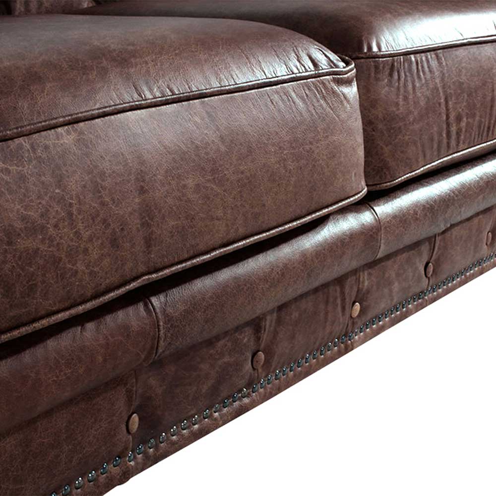 Chesterfield-Sofa aus braunem Leder - Lord