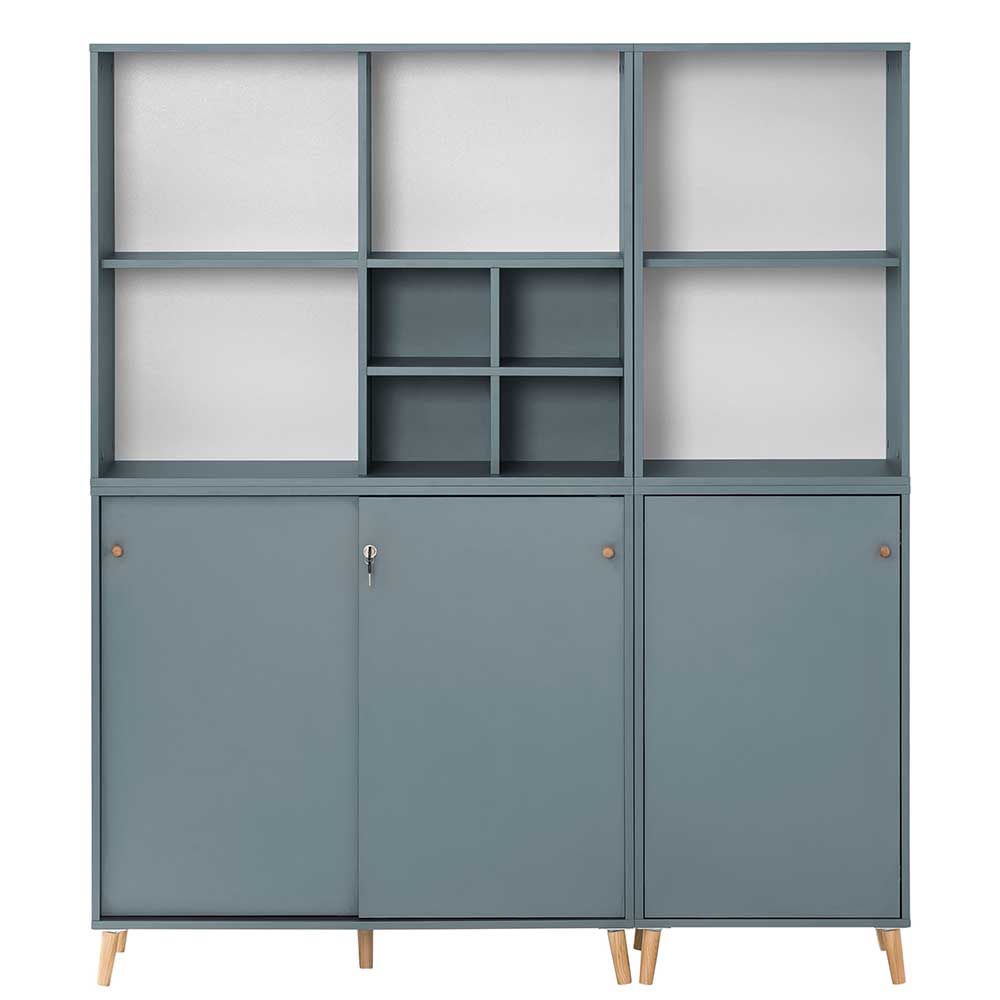 Eleganter Office Schrank in Petrol Blau - Baiamare