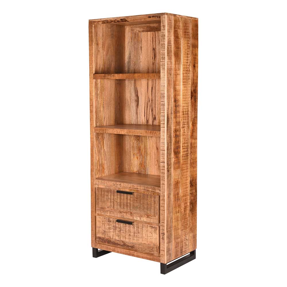 70x185x45 Regal mit Rückwand massiv aus Holz - Sledias