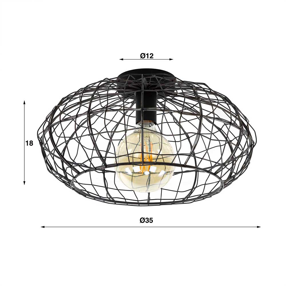 Design Deckenleuchte mit Drahtschirm - Vacan