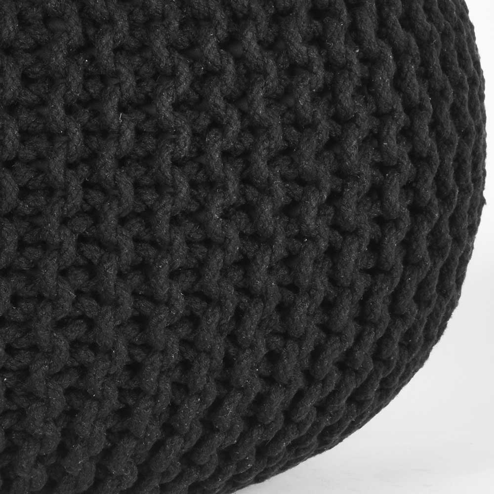 Strickstoff Pouf in Schwarz - Selvas