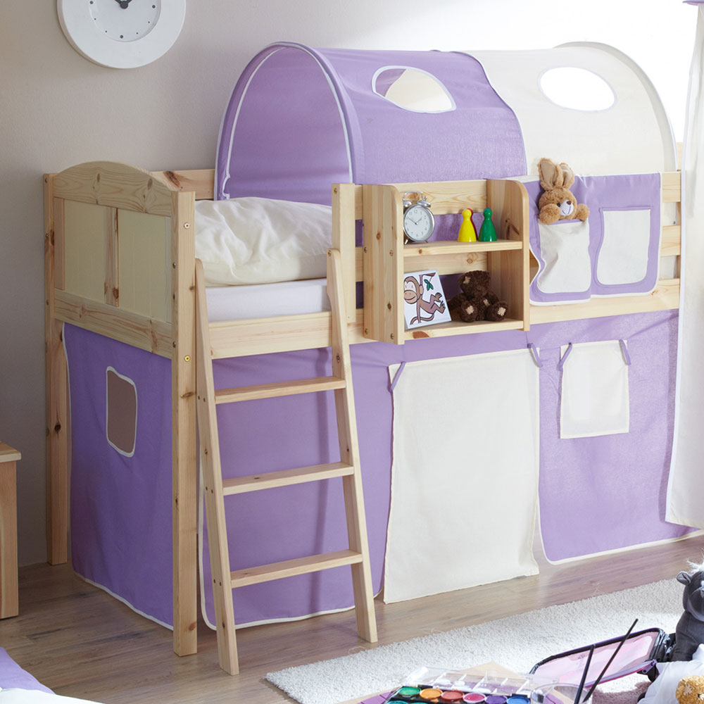 Spielbett Gernot in Lila-Beige