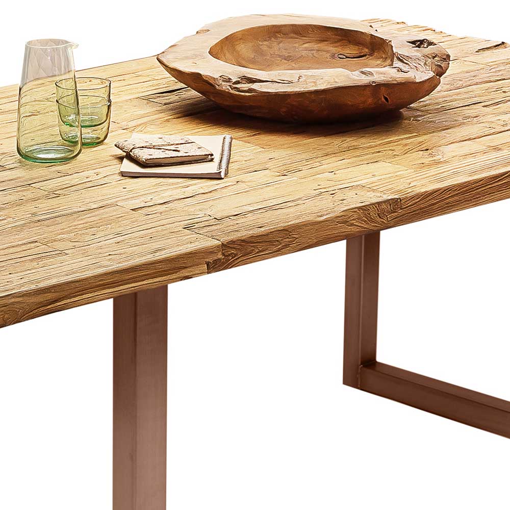 Teak Altholz Tisch mit U-Gestell - Montesa