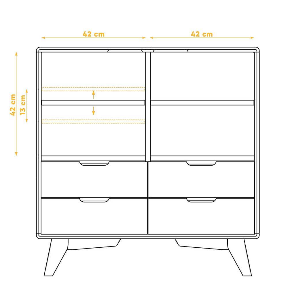 90x92x40 Kommode in Weiß & Wildeiche - Diesta