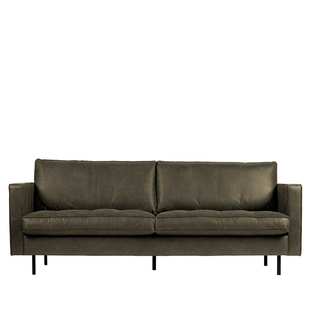 Recyclingleder Sofa in Oliv Grün - Desalla