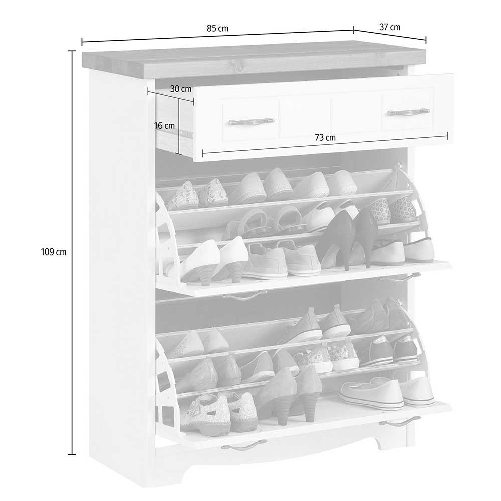 Flurmöbel im Landhaus Look Set - Ayrinu (fünfteilig)