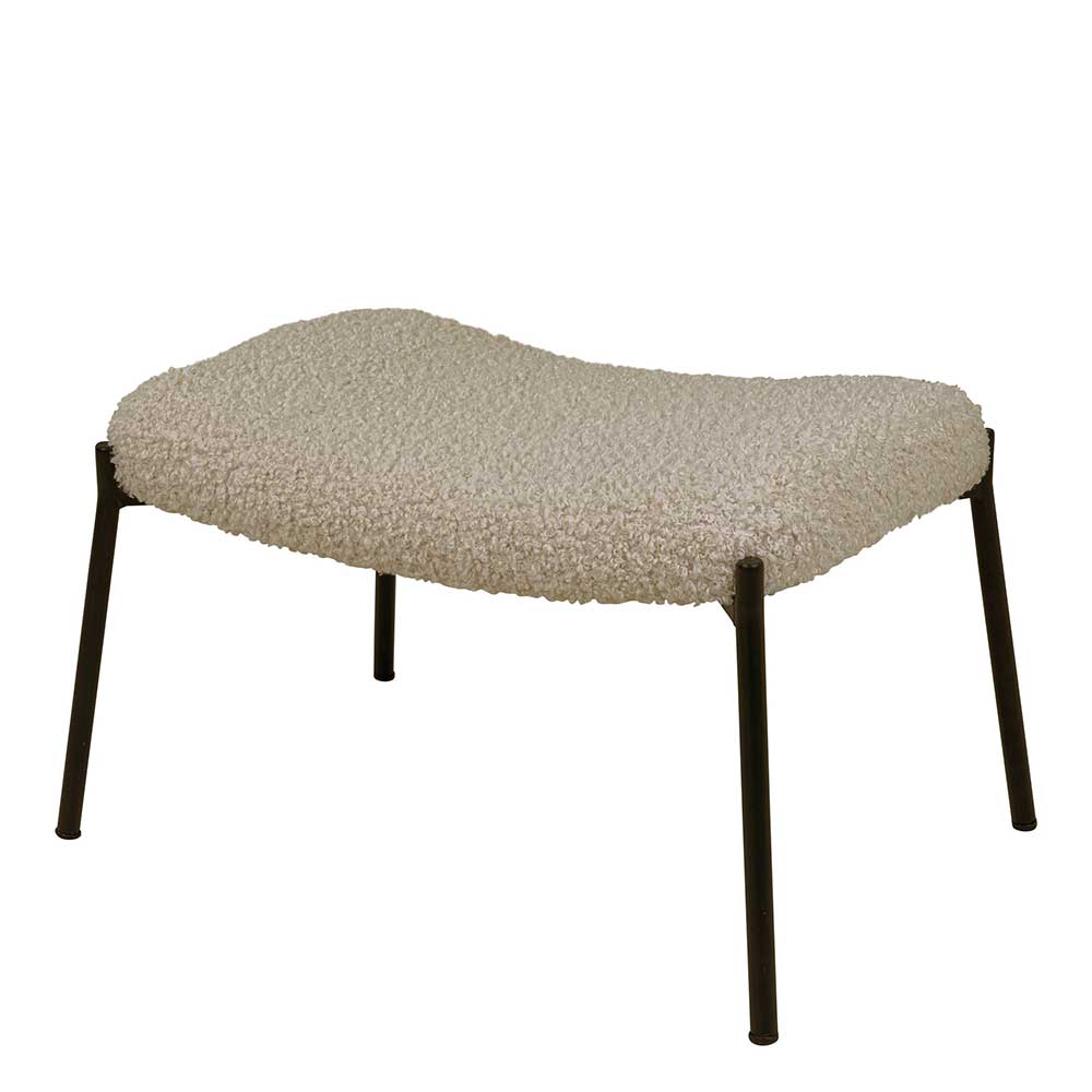 61x41x37 Hocker mit Plüschsitz in Beige - Nivata