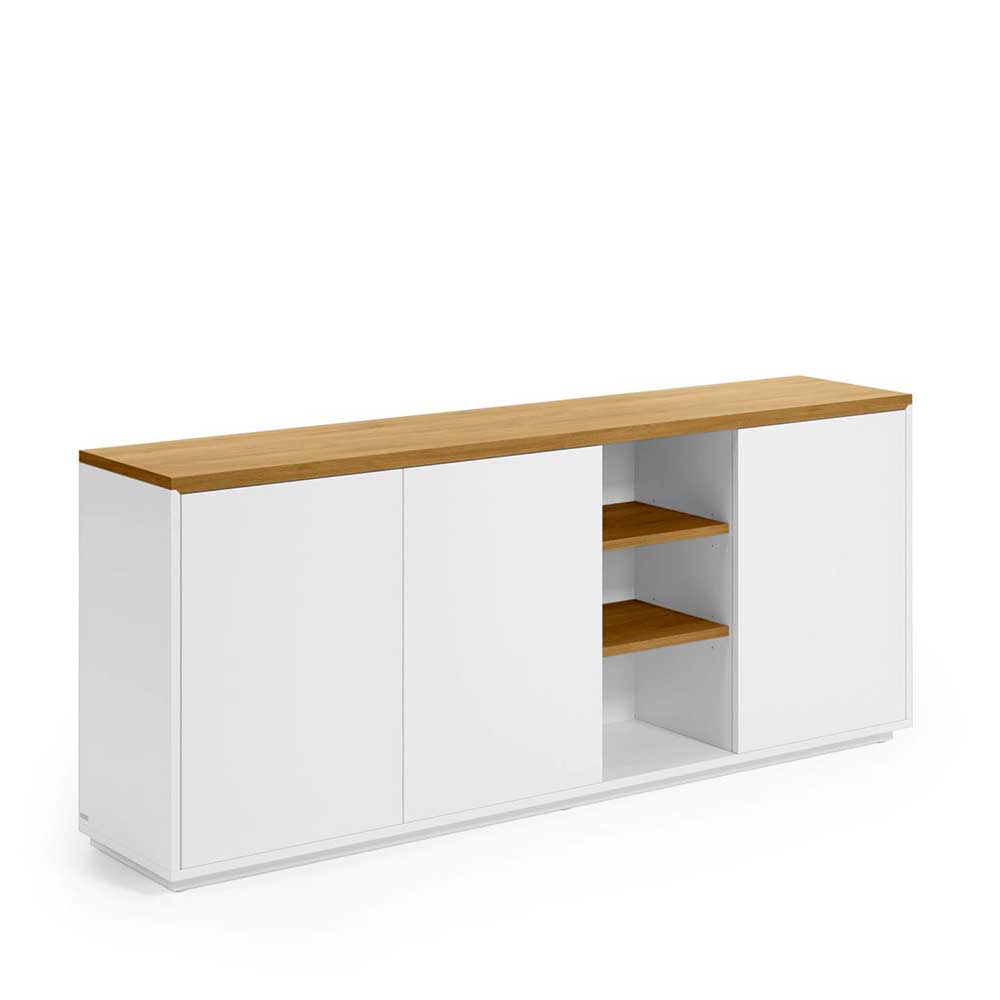 180x75x36 Modernes Sideboard in Weiß & Eiche - Vintilias