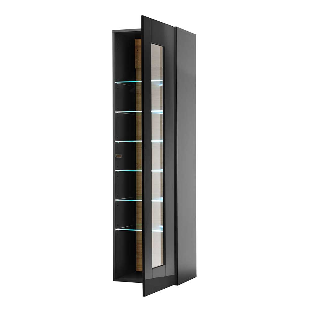 Moderne Design Vitrine in Schwarz Hochglanz - Fincaldon