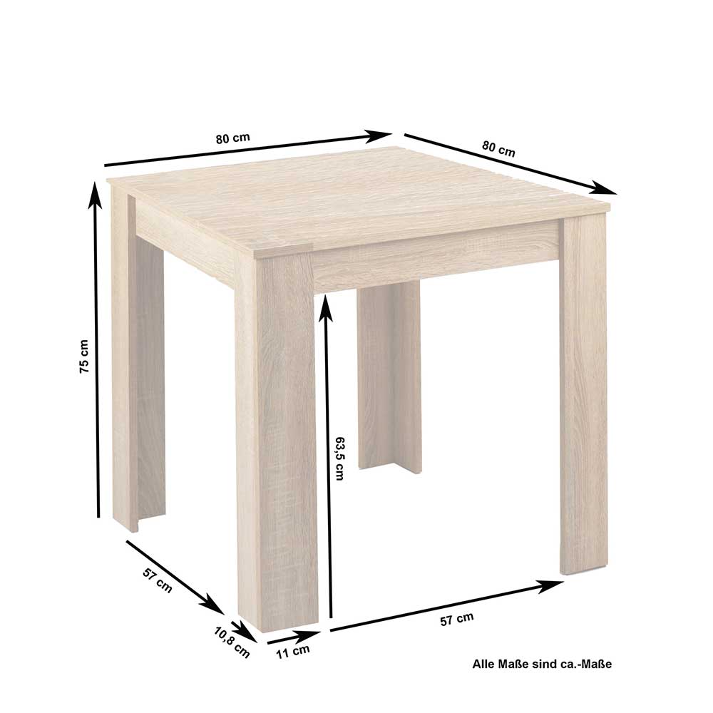 Günstiger Tisch in Sonoma-Eiche Optik - Udot
