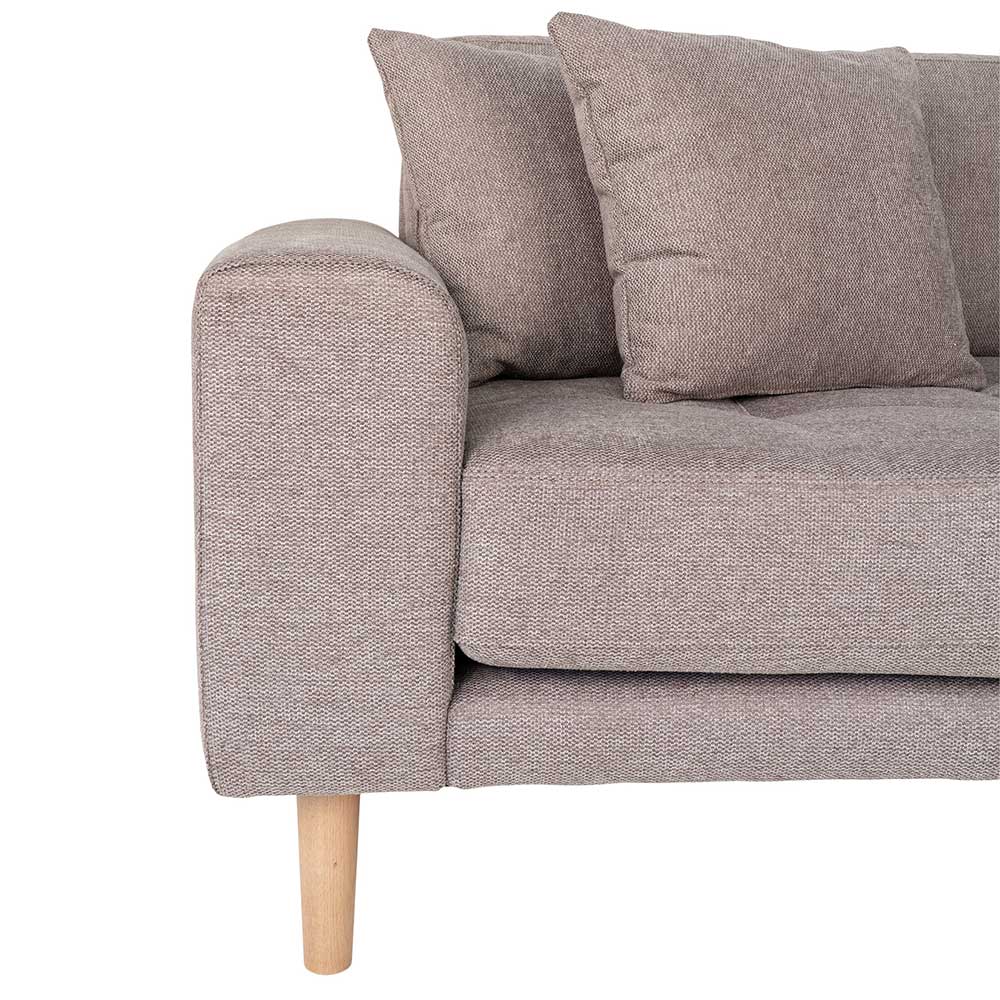 Ecksofa in Beigegrau Stoff - Oyal