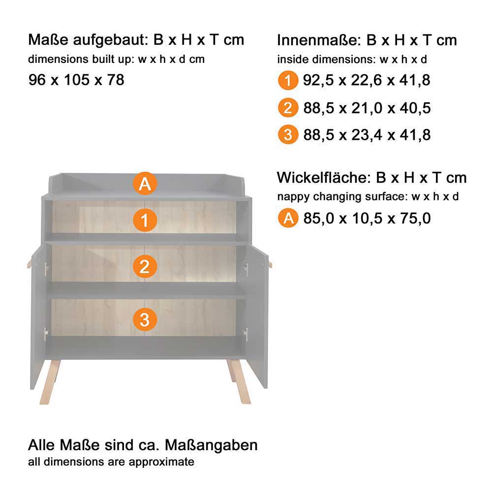 Babyzimmer Komplettset modern - Domago (dreiteilig)