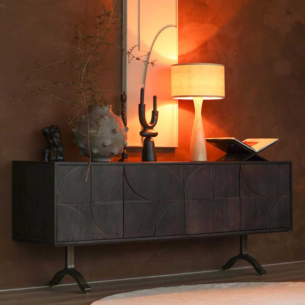 Design Sideboard in Nussbaum aus Mango Holz - Pisino