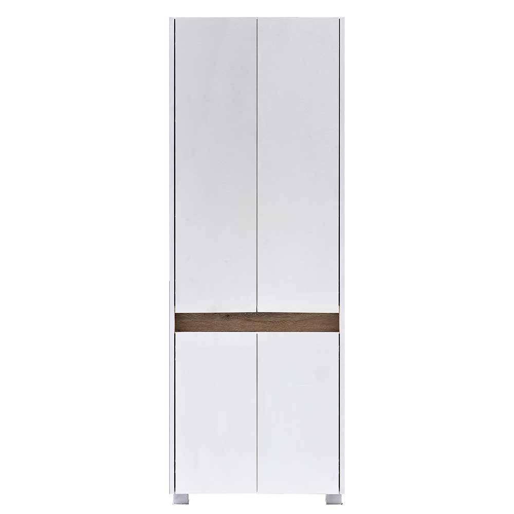 165cm hoher 4-türiger Badschrank in Weiß - Etravia