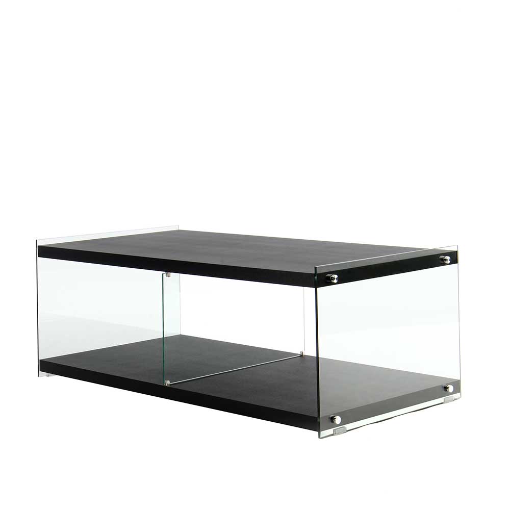 120x45x60 TV Regal in Schwarz lackiert - Voreno