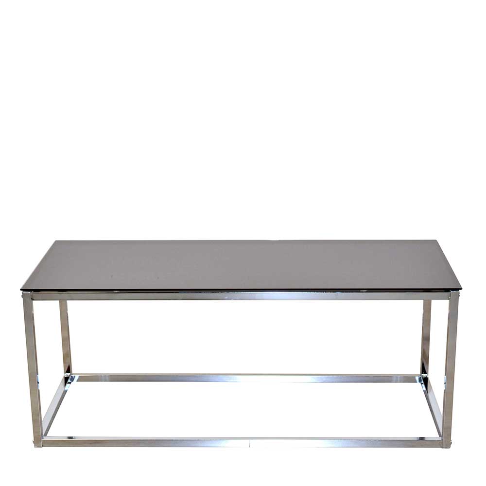 100x48 cm Design Couchtisch mit Schwarzglas Platte - Barrios