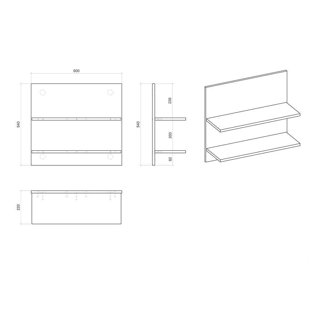 140x200 Bett & Nachttisch Paneele - Naiavio (dreiteilig)