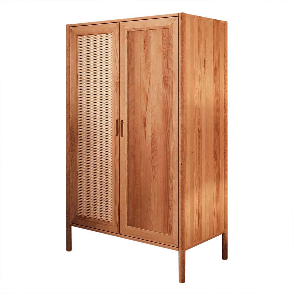 108x175x60 Kleiderschrank mit Wiener Geflecht Tür - Indrya