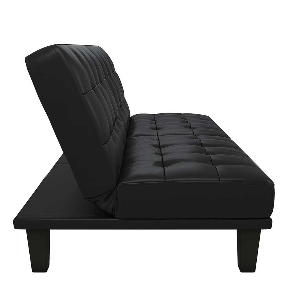 Kunstleder Schlafcouch in Schwarz - Venjar