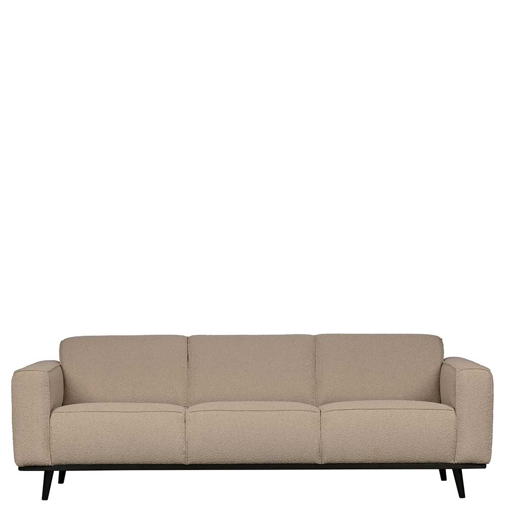 Boucle Couch 3er in Beige & Schwarz - Drike