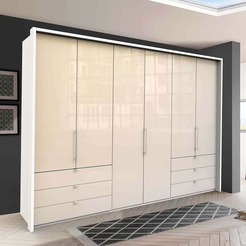 Schlafzimmer-Schrank in Creme Glas Front - Zidarie