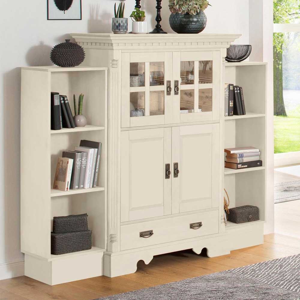 Landhaus Highboard & Regale in Creme - Rospus (dreiteilig)