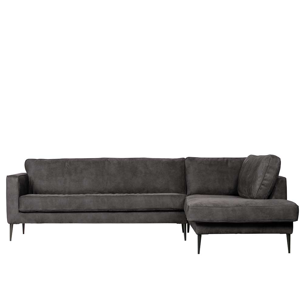 275 cm breite L-Couch in dunklem Grau - Lucelo