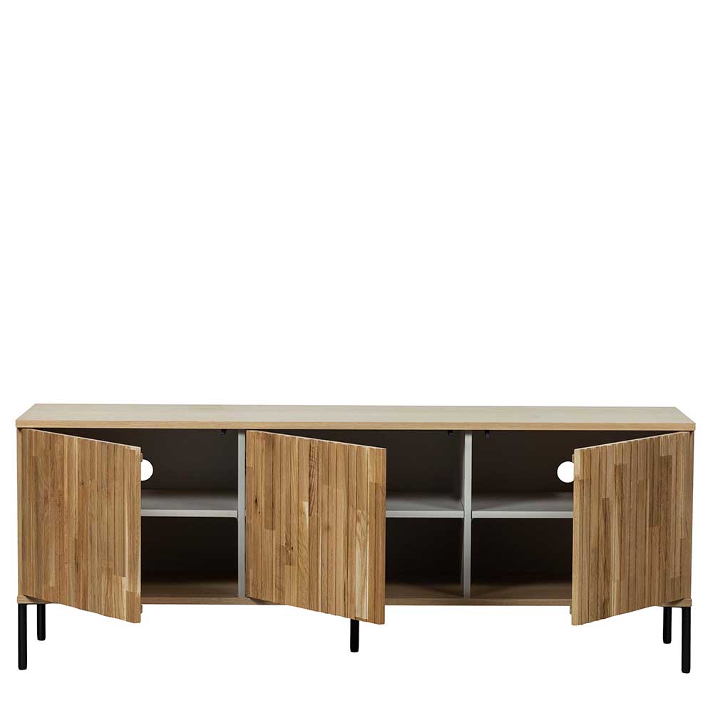 Türen-Sideboard in Eiche & Schwarz - Banyo