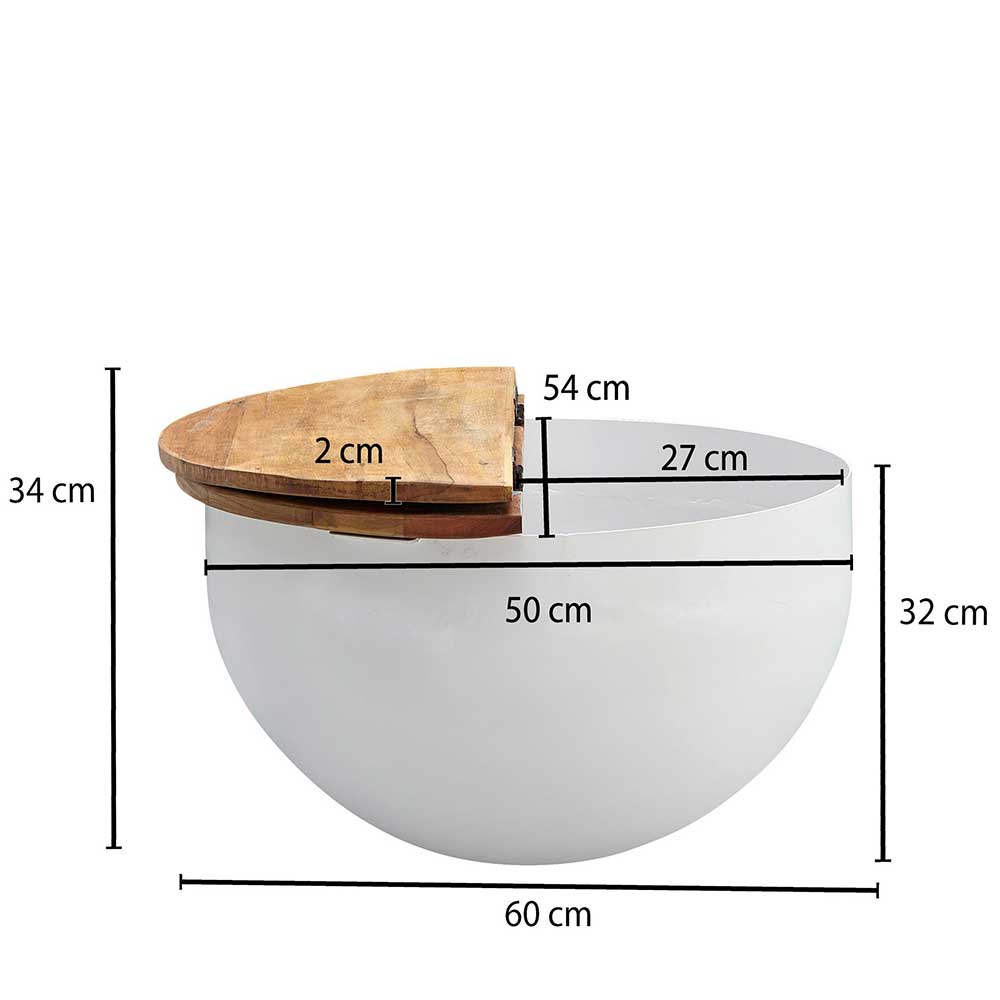 Ausgefallener Couchtisch im Trommel Design - Volcma