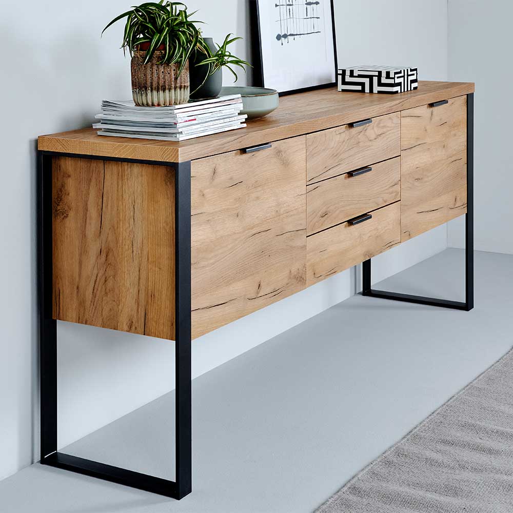 Design Sideboard in Eiche Optik - Ilvensa