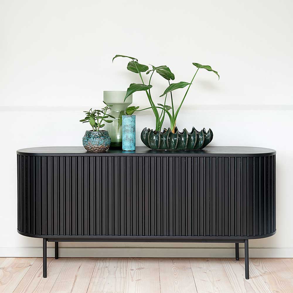 160x73x45 Ovales Sideboard mit Schiebetüren - Eprisa