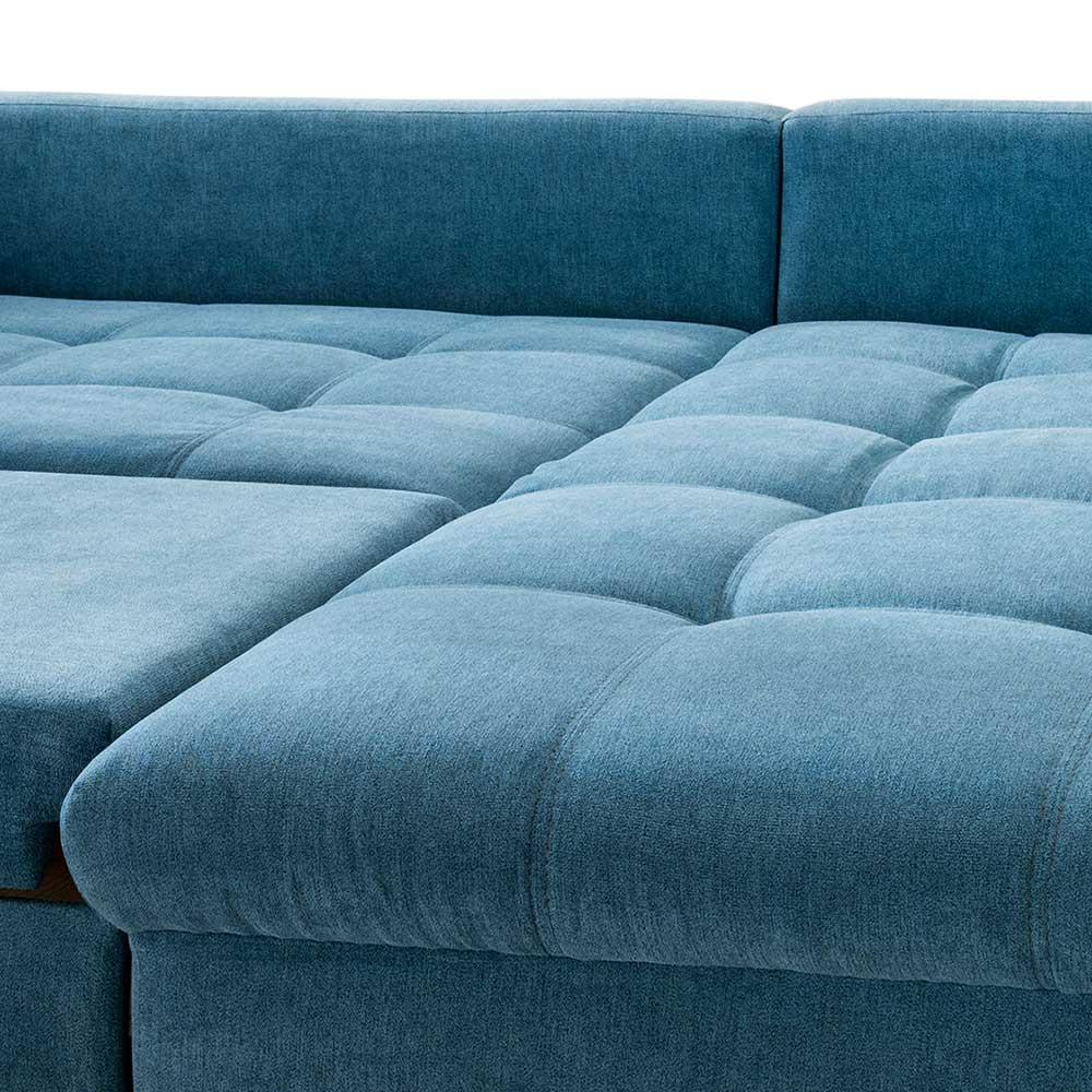 250x84x190 Sofaecke in Blau mit Schlaffunktion - Canarius